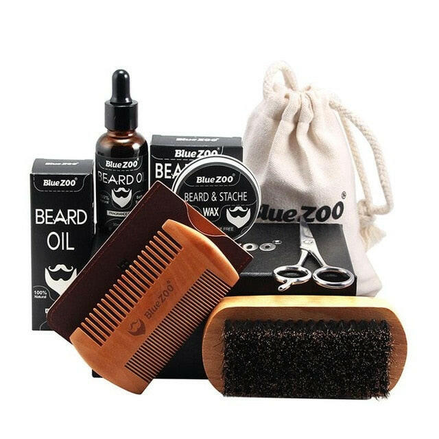 Blue ZOO 100% Natural Organic Beard Grooming Kit - UK Stock - Bare Face Beauty