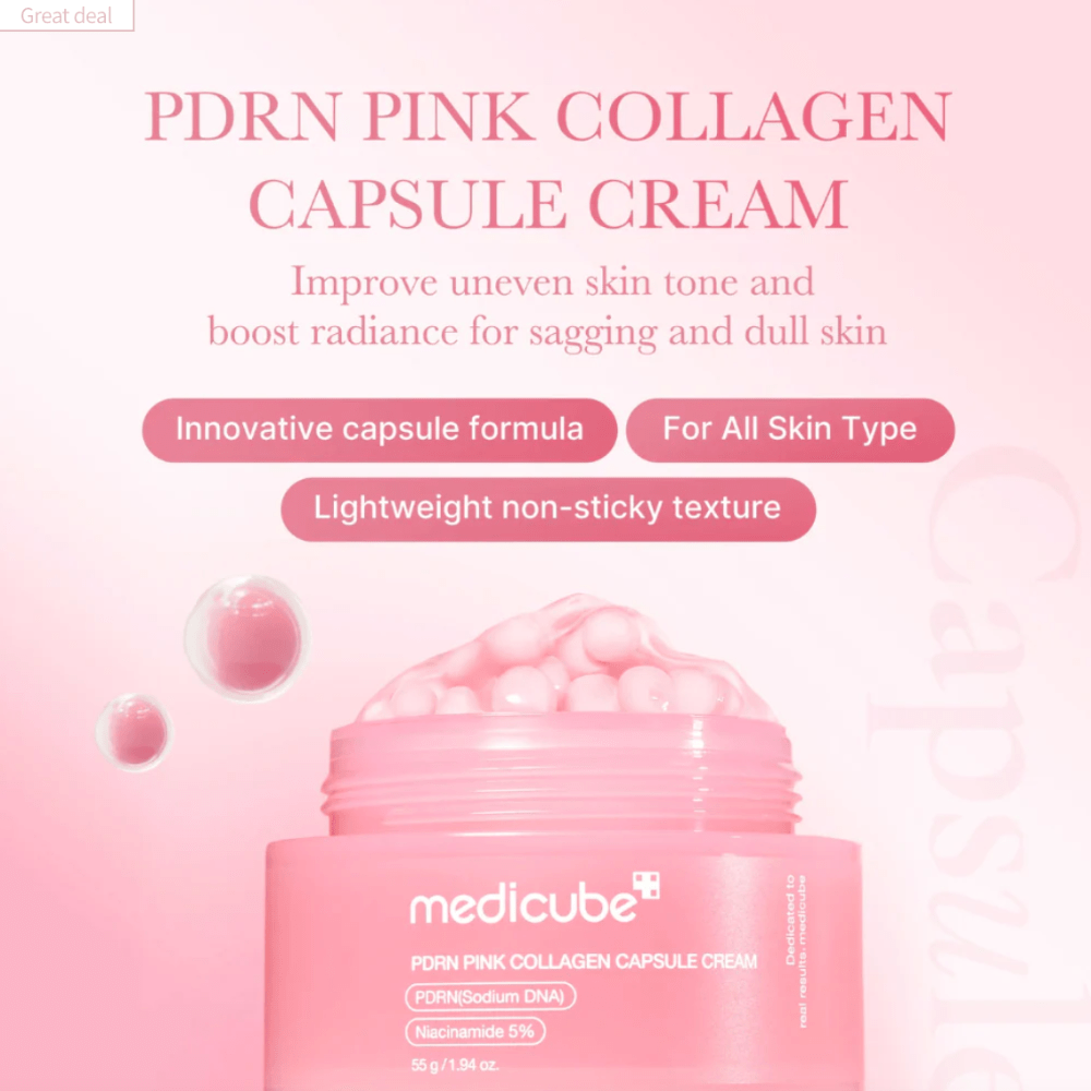 Medicube PDRN Pink Collagen Capsule Cream 55g - Bare Face Beauty