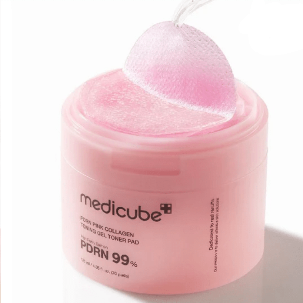 Medicube PDRN Pink Collagen Toning Gel Toner Pad 120ml/70ea - Bare Face Beauty