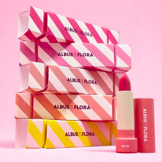 ALBUS & FLORA Lip Shield - Nourishing Lip Balm UVA***|UVB SPF30 4g - Colour Options.
