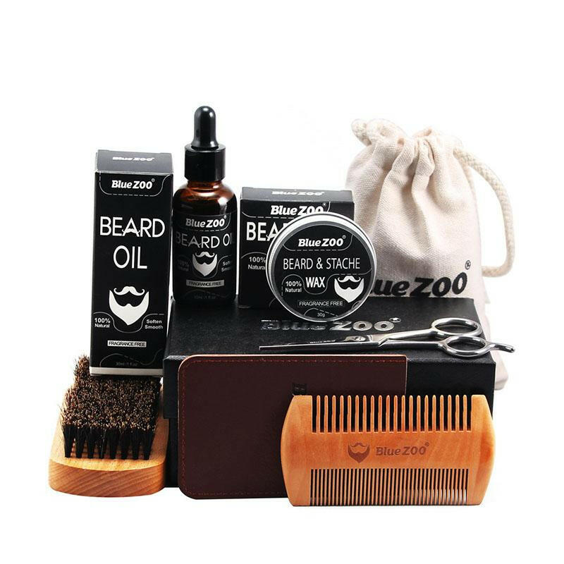 Blue ZOO 100% Natural Organic Beard Grooming Kit - UK Stock - Bare Face Beauty