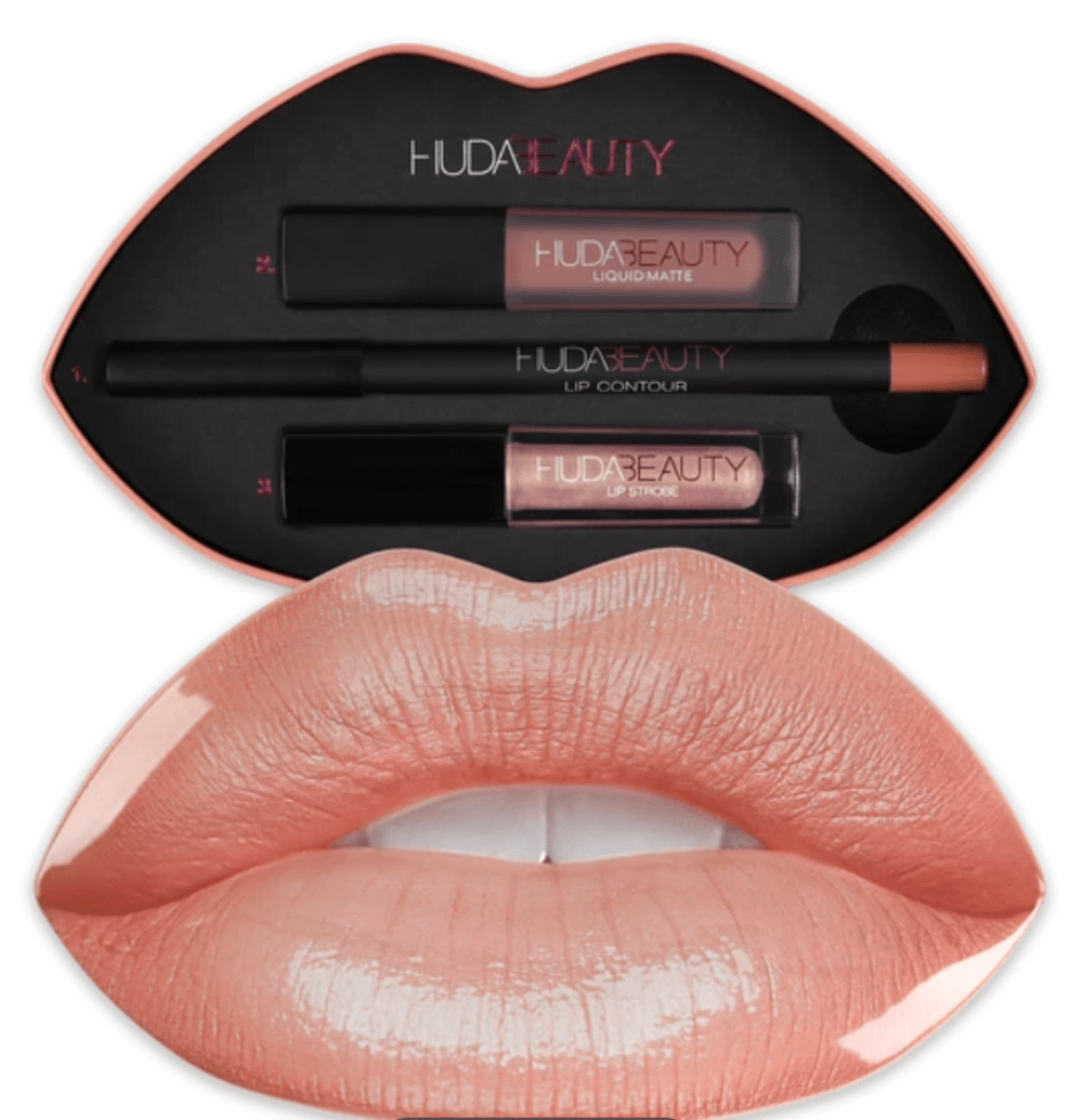 Huda Beauty Contour & Strobe Lip Set - Bombshell - Bare Face Beauty