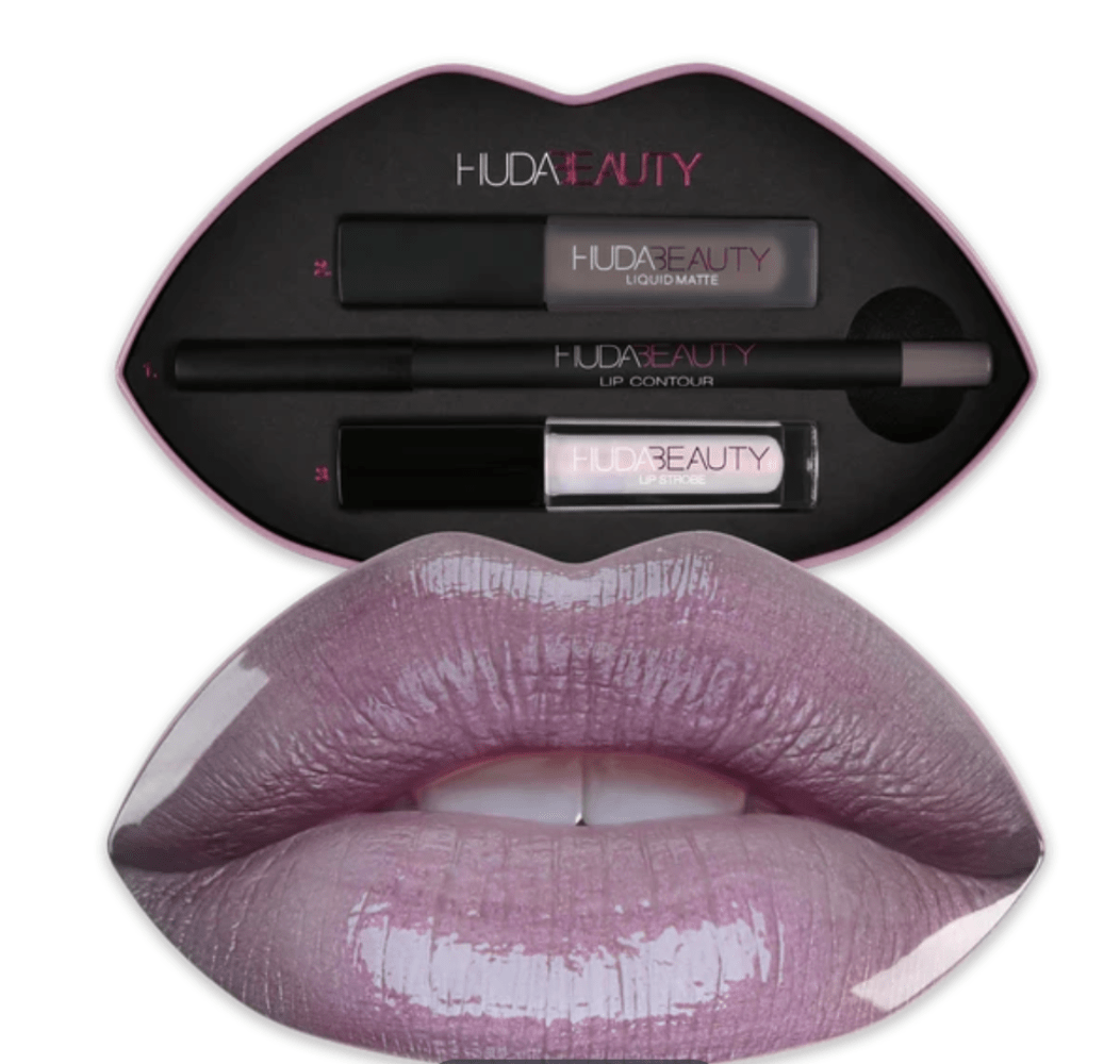 Huda Beauty Contour & Strobe Lip Set - Silverfox - Bare Face Beauty