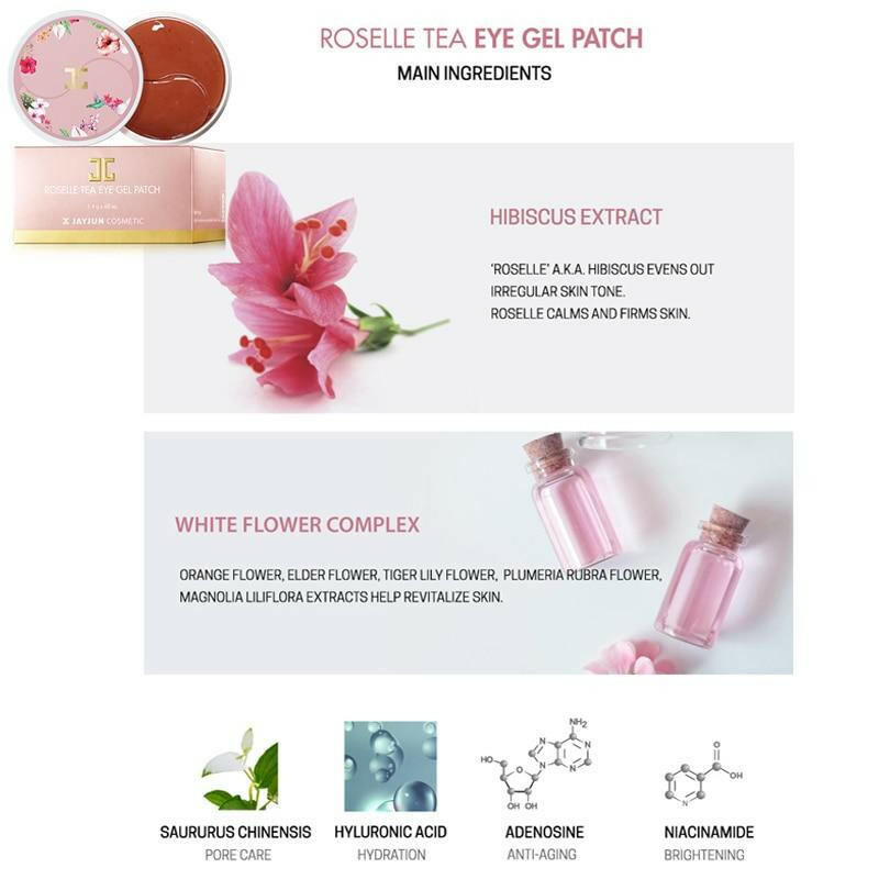 JAYJUN Green Tea / Roselle Hydrogel Eye Gel Patch 60pcs - Bare Face Beauty